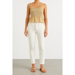 NORDSTROM CASLON High Waist Skinny Ankle Jeans | 30/10 | White | Stretch Denim